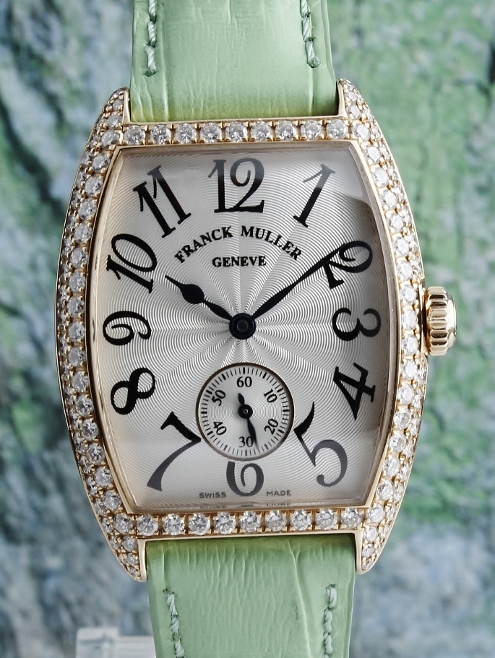 (image for) A 100% ORIGINAL FRANCK MULLER MANUAL WINDING 18K PINK GOLD DIAMOND WATCH / 7500 S6 D